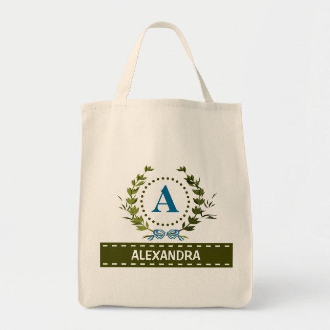 Tote Bag Délicate couronne et nom de la patte blanche avec  (Devant)