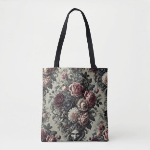 Tote Bag 🩸 Dellamorte Dellamore - Design Floral gothique