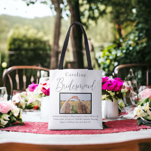 Tote Bag Demande de Demoiselle d'Honneur Photo Souvenirs Fa