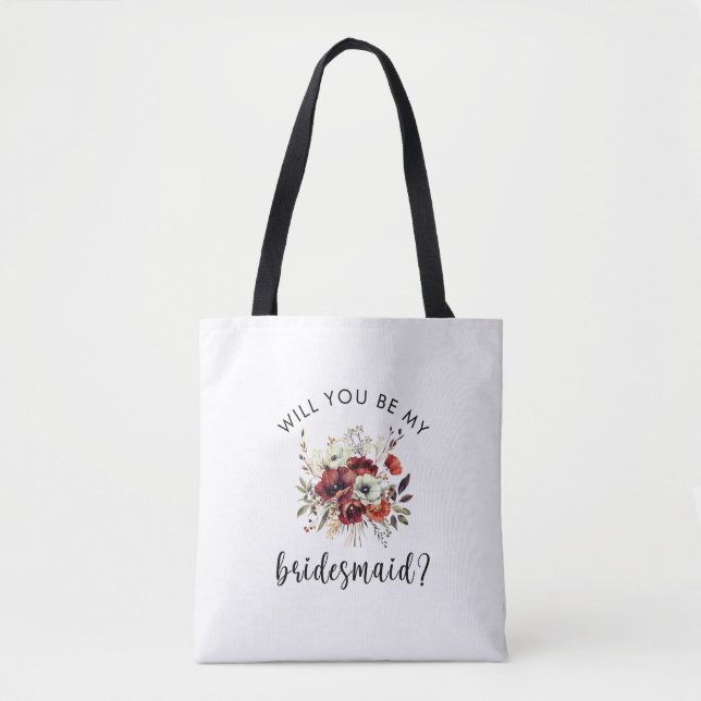 Tote Bag Demande de témoin florale et sincère (Devant)