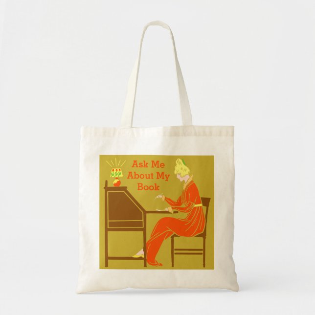 Tote Bag Demandez-Moi Mon Livre Art Déco Lady Auteur (Devant)