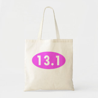 Tote Bag Demi d'ovale de marathon du rose 13,1