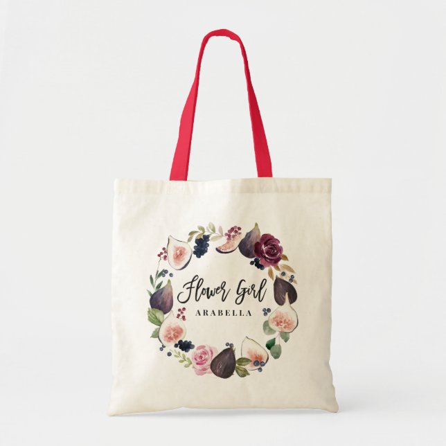 Tote Bag Demoiselle de honneur florale de rose, de (Devant)