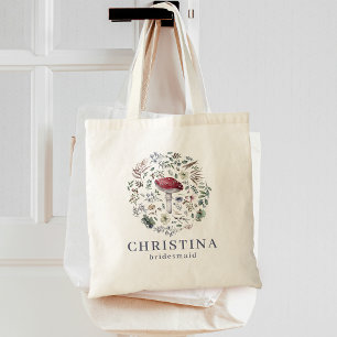 Tote Bag Demoiselle d'honneur à l'aquarelle botanique champ