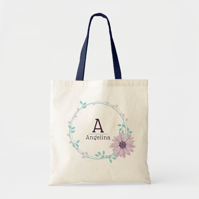 Tote Bag Demoiselle d'honneur chic et stylée moderne aquare (Devant)