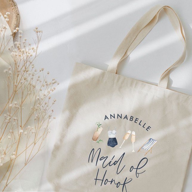 Tote Bag Demoiselle d'honneur écriture cocktail moderne fil (Créateur téléchargé)