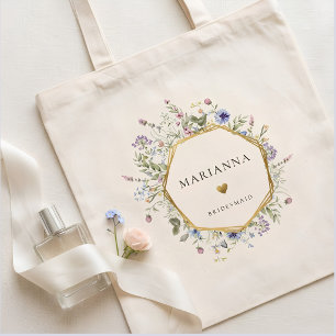 Tote Bag Demoiselle d'honneur Fleur sauvage Or