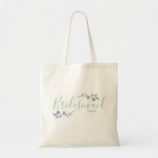 Tote Bag Demoiselle d'honneur, lavande et Fourre-tout (Devant)