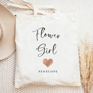 Tote Bag demoiselle d'honneur   Script tendance et coeur