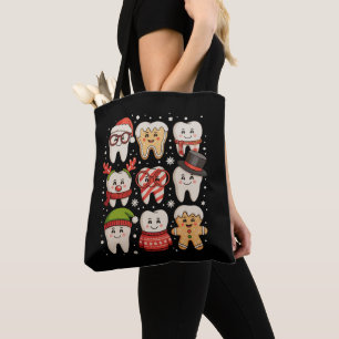 Tote Bag Dentaire Noël mignon Dentiste Santa Hat Xmas