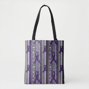 Tote Bag Dentelle Gothique Fleur Lavande Sensibilisation à 