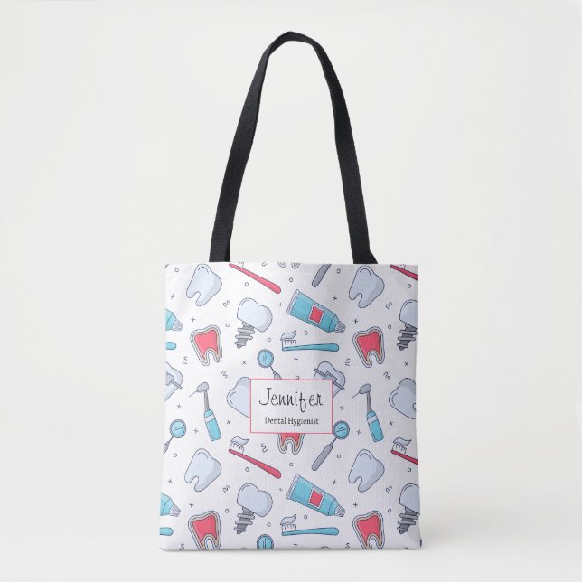 Tote Bag Dents et outils Motif dentaire (Devant)