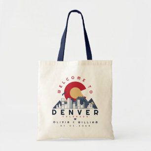 Tote Bag Denver Colorado Stylisé Skyline Mariage de bienven
