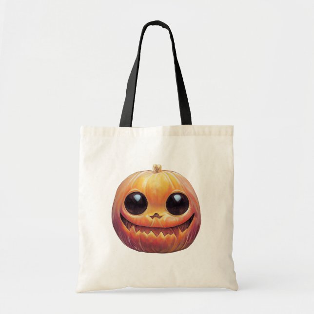 Tote Bag Déplaisant Mare Face Citrouille Halloween (Devant)