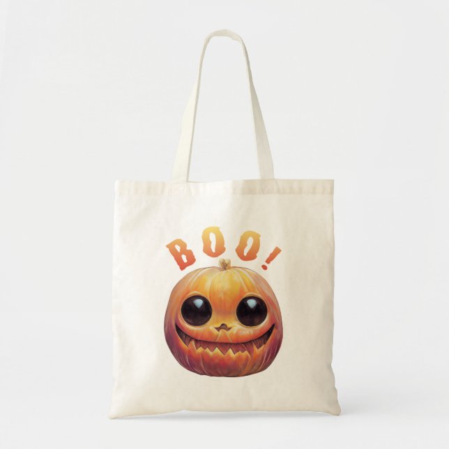 Tote Bag Déplaisant mignon chef Citrouille Halloween Dit Bo (Devant)
