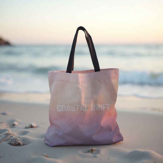 Tote Bag Dérive côtière - Pastel Sunset Gradient (Coastal Drift Tote. Soft lavender to peach gradient for a serene sunrise style.)