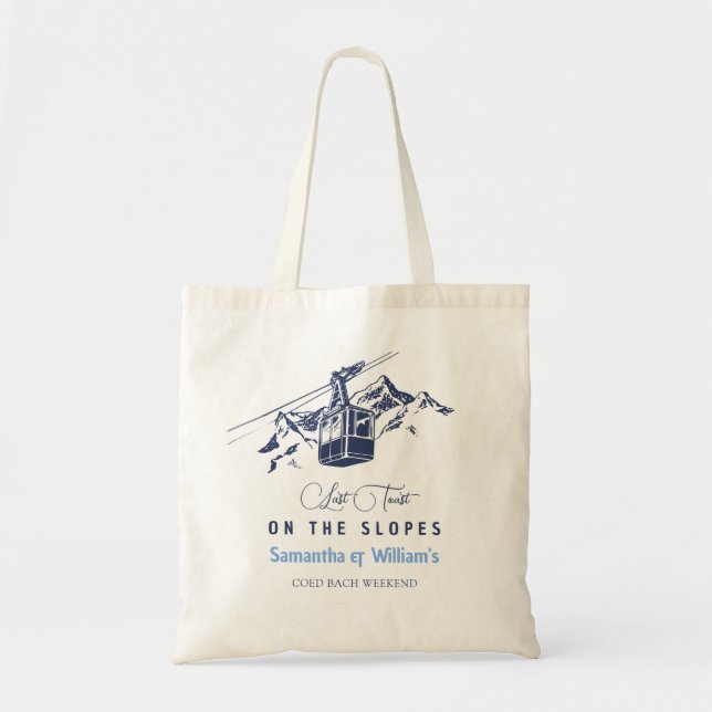 Tote Bag Dernier Toast Sur La Piste Ski Enterrement De Vie  (Devant)