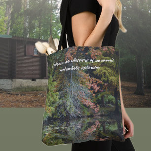 Tote Bag Des arbres colorés qui réfléchissent sur l'eau cal