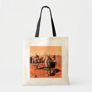 Tote Bag Des Astronautes Mettent En Place Du Matériel Météo