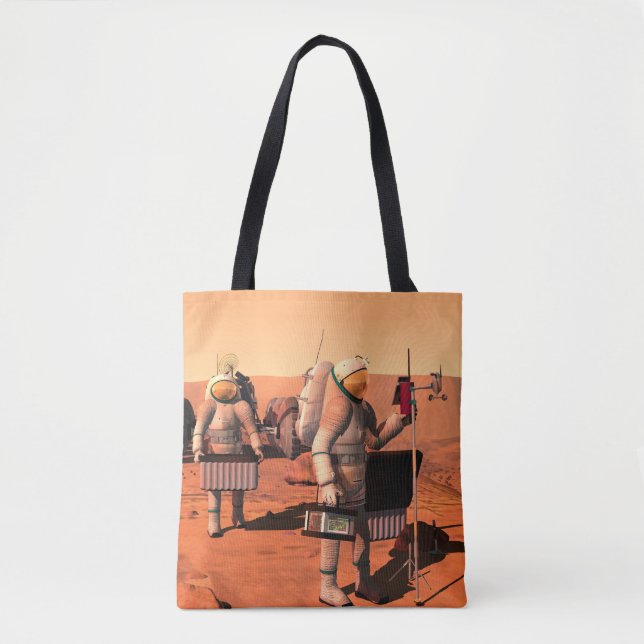 Tote Bag Des Astronautes Mettent En Place Du Matériel Météo (Devant)