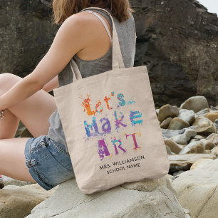 Tote Bag Des Lets Personnalisés Font De L'Enseignant D'Art 