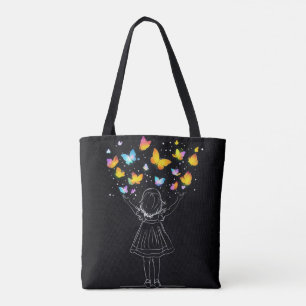 Tote Bag Des papillons magiques émergent de la main de la p