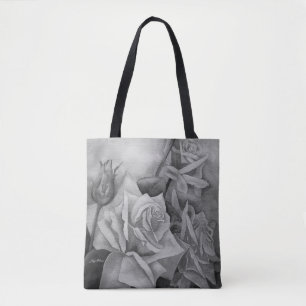 Tote Bag Des Roses parfaits dans les nuances de Gray Fourre