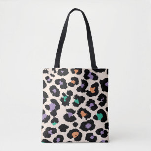 Tote Bag Design animal léopard coloré et fond