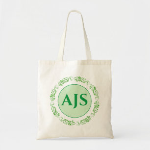 Tote Bag Design circulaire monogrammé élégant.