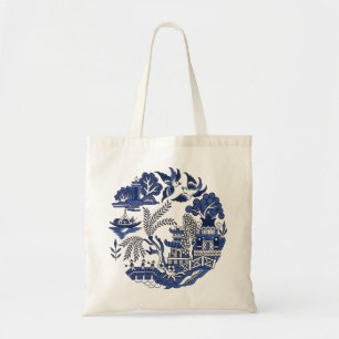 Tote Bag Design classique de la Chine sauvage bleue