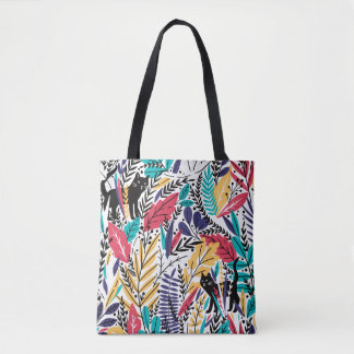 Tote Bag Design coloré de chat Jungle