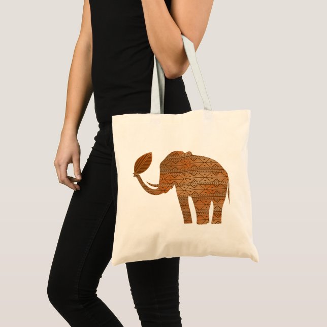 Tote Bag Design d'art tribal des éléphants (Devant (produit))