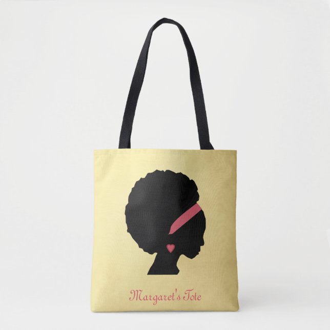 Tote Bag Design de couleur dorée cheveux Afro (Devant)