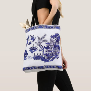 Tote Bag Design de la Chine bleu sauvage