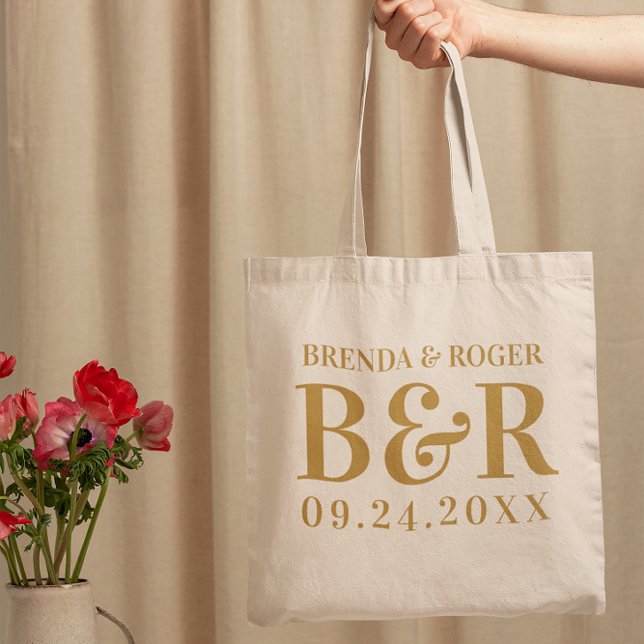 Tote Bag Design de la typographie de monographie mariage (Créateur téléchargé)