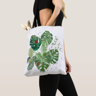 Tote Bag Design de printemps Feuille vert - minimaliste Vin