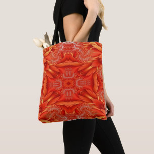 Tote Bag Design délicat de la plume fractée - rouge
