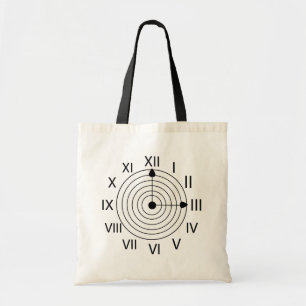 Tote Bag Design d'horloge romaine noir et blanc
