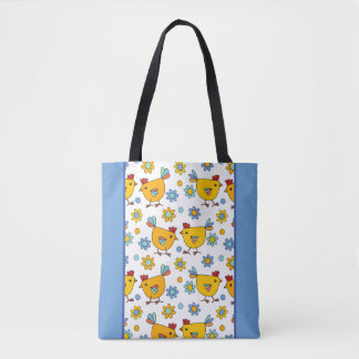 Tote Bag Design moderne de poulet coloré
