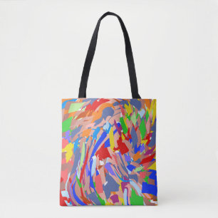 Tote Bag Design moderne Rouge Vert Rose jaune Or
