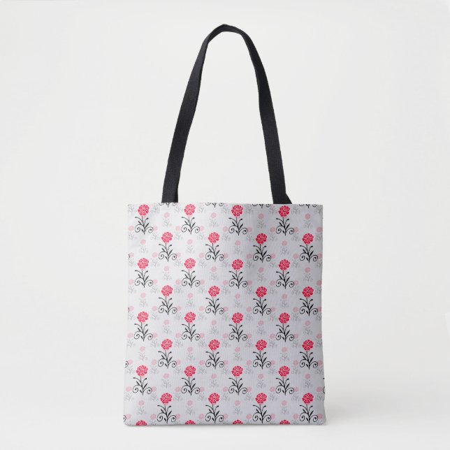 Tote Bag Design Motif de l'étalage de fleurs de rose rouge (Devant)