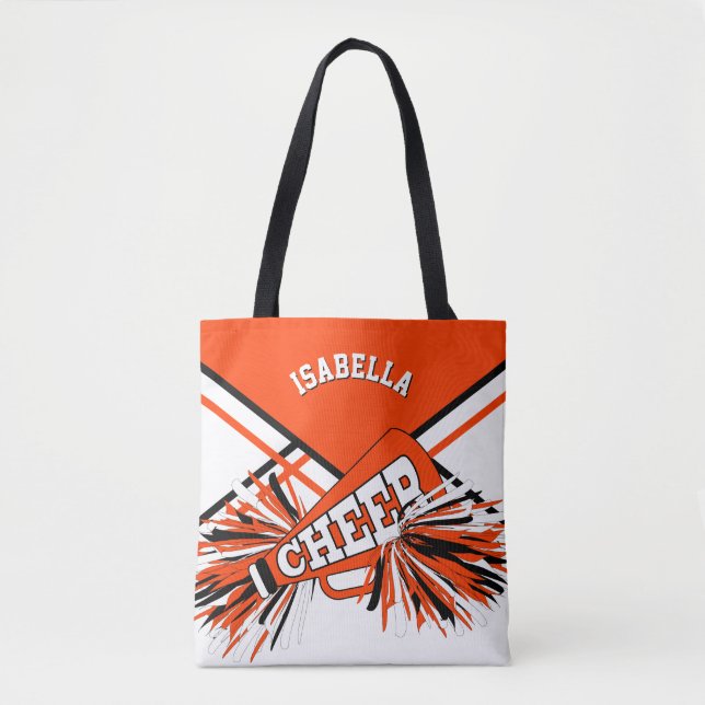 Tote Bag Design orange, blanc et noir (Devant)
