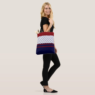 Tote Bag Design Patriotique Rouge Blanc et Bleu