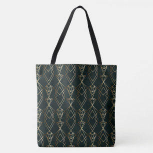 Tote Bag Design rétro classique en noir et or