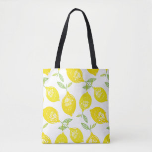 Tote Bag Dessin à la main doodle motif de fruits tropicaux