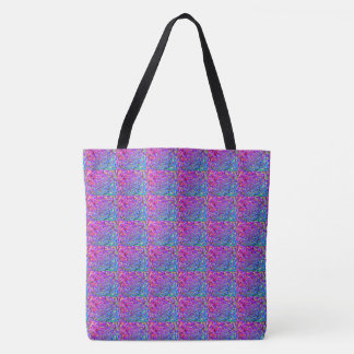 Tote Bag Dessin abstrait MODERNE en bleu-rose-violet-clair