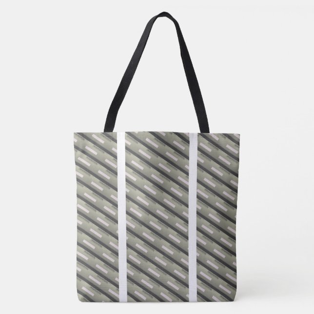 Tote Bag Dessin abstrait MODERNE en gris clair blanc (Devant)