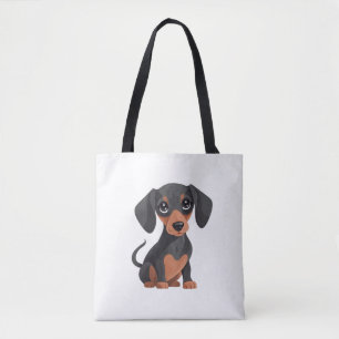 Tote Bag Dessin animé de dachshund mignon Clipart de chien 