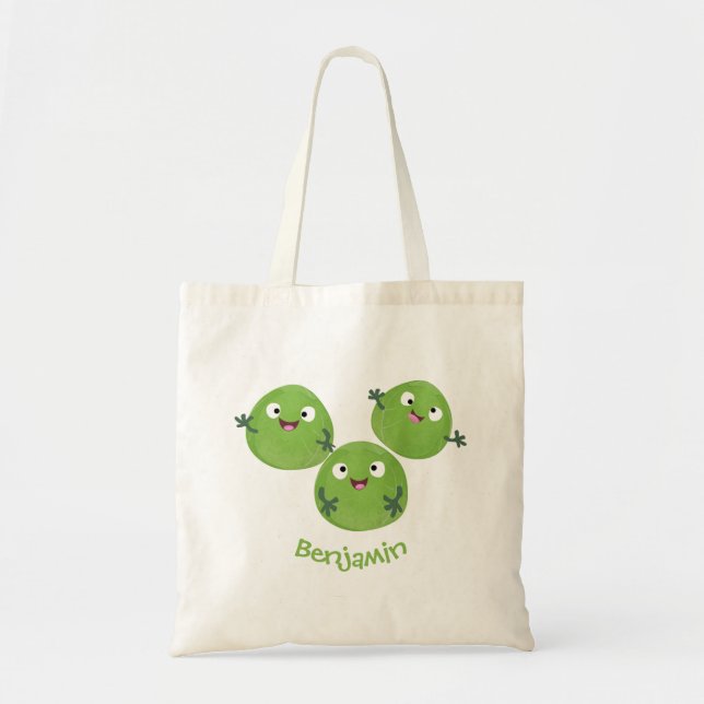 Tote Bag Dessin animé drôle de légumes de chou de Bruxelles (Devant)