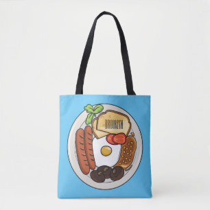 Tote Bag dessin animé du petit-déjeuner anglais